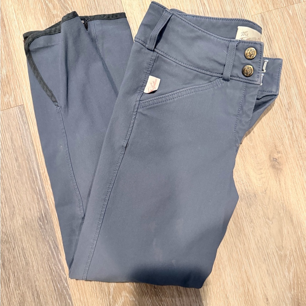 Dark Navy Pants with Decorative Waist Tag